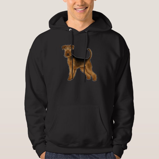 Veste À Capuche Illustration du chien de Terrier Airedale Bingley  (Devant)