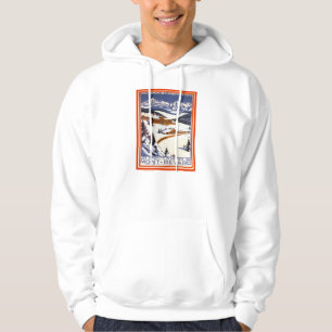 Veste À Capuche Image vintage d'affiche de ski, Mont Revard,