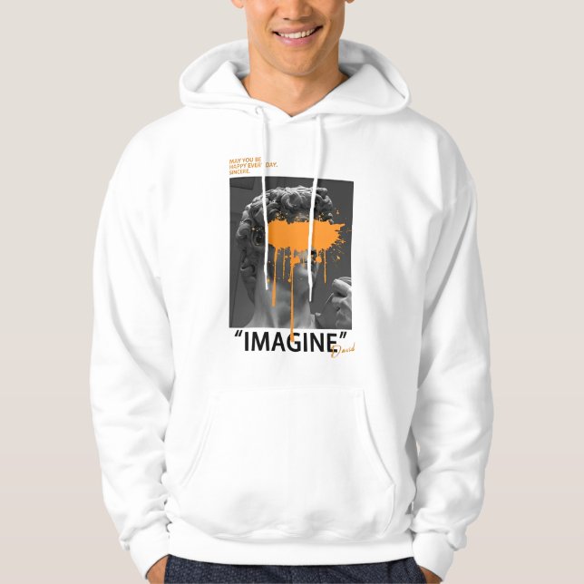 Veste À Capuche IMAGINE David Sculpture avec T-shirt de peinture o (Devant)