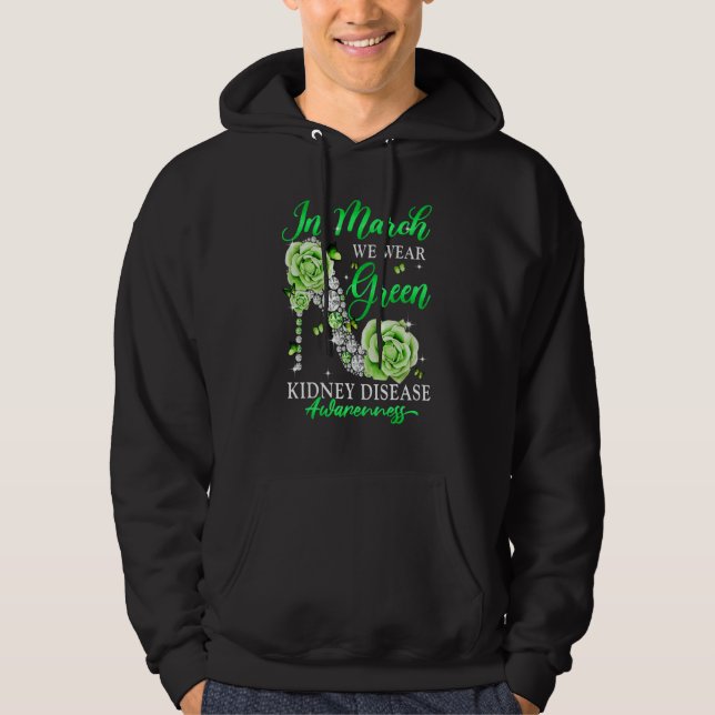 Veste À Capuche In March We Wear Green Butterfly Kidney Disease Aw (Devant)