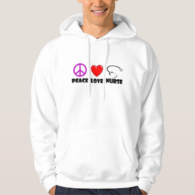 Veste À Capuche Infirmière d'amour de paix (Devant)
