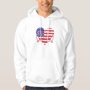 Veste À Capuche Infirmière patriotique American Flag Heart