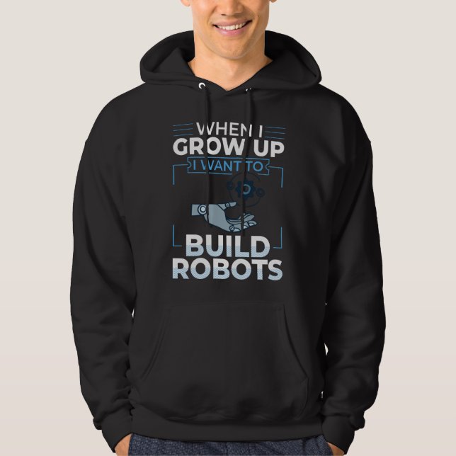 Veste À Capuche Ingénieur en robotique Logiciel Construisant des r (Devant)