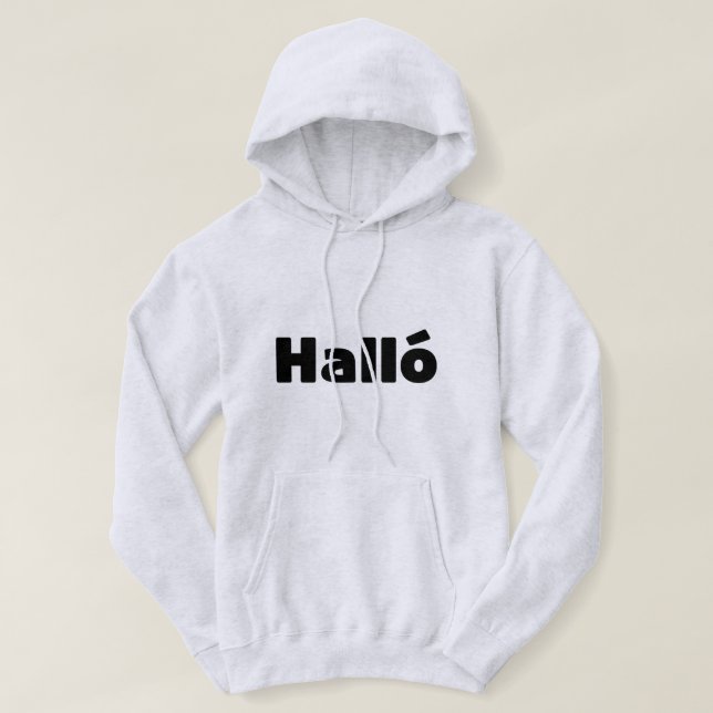 Veste À Capuche Islandais Halló { Hello ) Íslenska (Design devant)