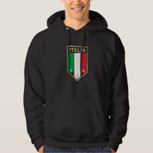 Veste À Capuche Italia Graphic Fier Italien Drapeau Bouclier Itali