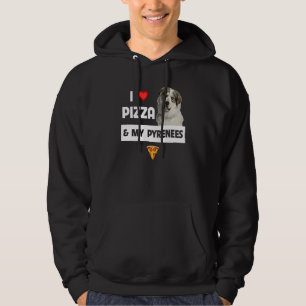 Veste À Capuche J'adore la pizza et mon chien des Pyrénées Peppero
