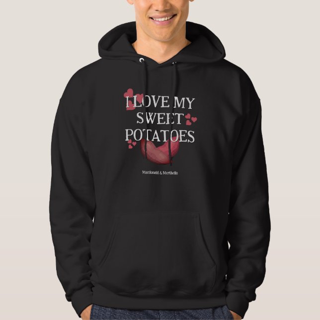 VESTE À CAPUCHE J'ADORE MES POMMES DE TERRE DOUCE (Devant)