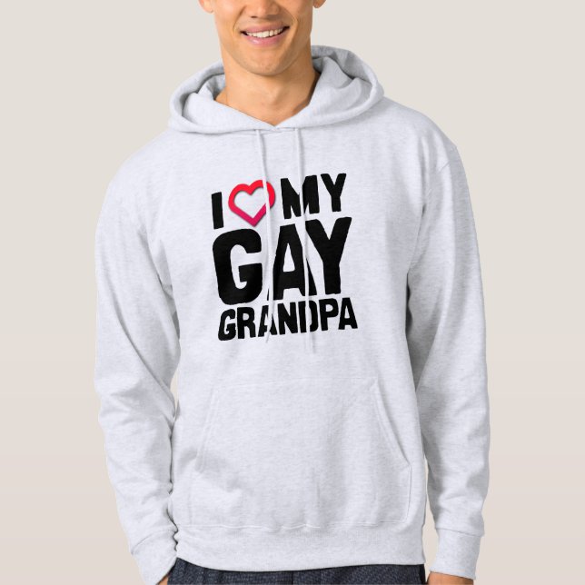 VESTE À CAPUCHE J'ADORE MON GAY GRANDPA - (Devant)