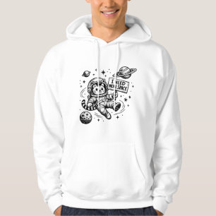 Veste À Capuche J'ai Besoin De Plus D'espace Drôle Chat Astronaute