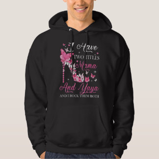 Veste À Capuche J'ai deux titres Mama et Yaya High Heel Mère