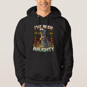 Veste À Capuche J'Ai Été Mauvais Chien Dachshund Avec Le Père Noël