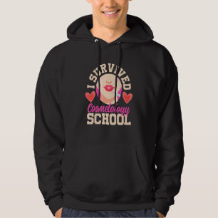 Veste À Capuche J'ai survécu à la Cosmetologie École Esthétique Be