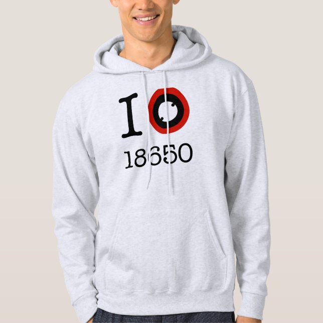 Veste À Capuche J'aime 18650 batteries de Li-Ion (Devant)