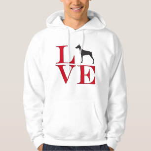 Veste À Capuche J'aime des dobermann - pièce en t de couleur