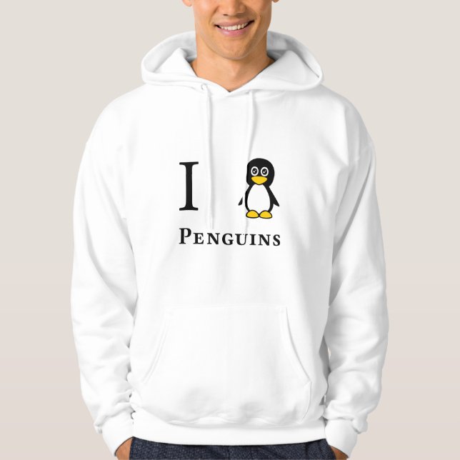 Veste À Capuche J'aime des pingouins (Devant)