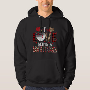 Veste À Capuche J'Aime Être Un Enseignant En Maths Rouge Coeurs Pl