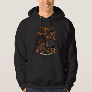 Veste À Capuche J'aime Halloween Maison Hantée Squelette Citrouill