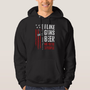 Veste À Capuche J'Aime La Bière Des Armes À Feu Et Peut-Être 3 Gen