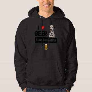 Veste À Capuche J'Aime La Bière Et Mon Dalmatien Maman Papa Chien 