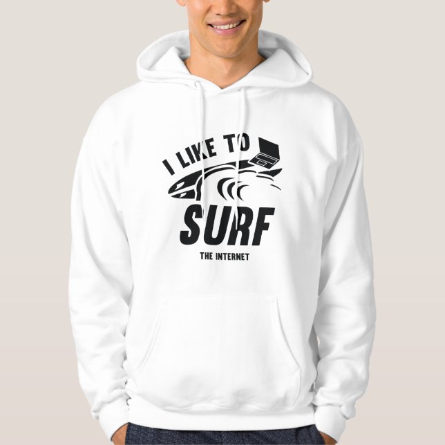 Veste À Capuche J'Aime Le Surf D'Internet (Devant)