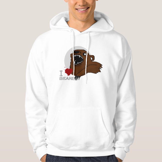 Veste À Capuche J'aime le sweatshirt d'ours (Devant)
