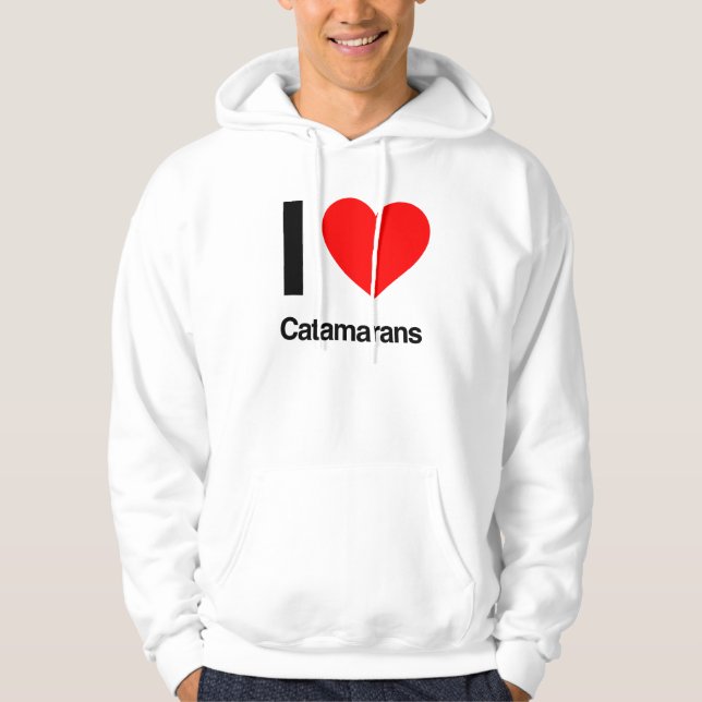 Veste À Capuche j'aime les catamarans (Devant)