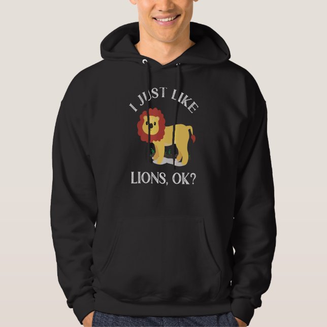 Veste À Capuche J'Aime Les Lions Mignons Lion (Devant)