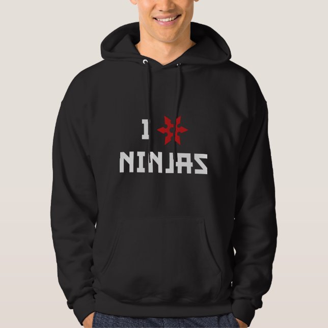 Veste À Capuche J'aime les Ninjas (Devant)