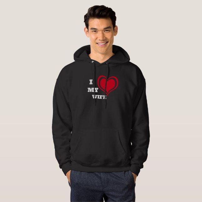 Veste À Capuche J'Aime Ma Femme Personnalisée (Devant entier)