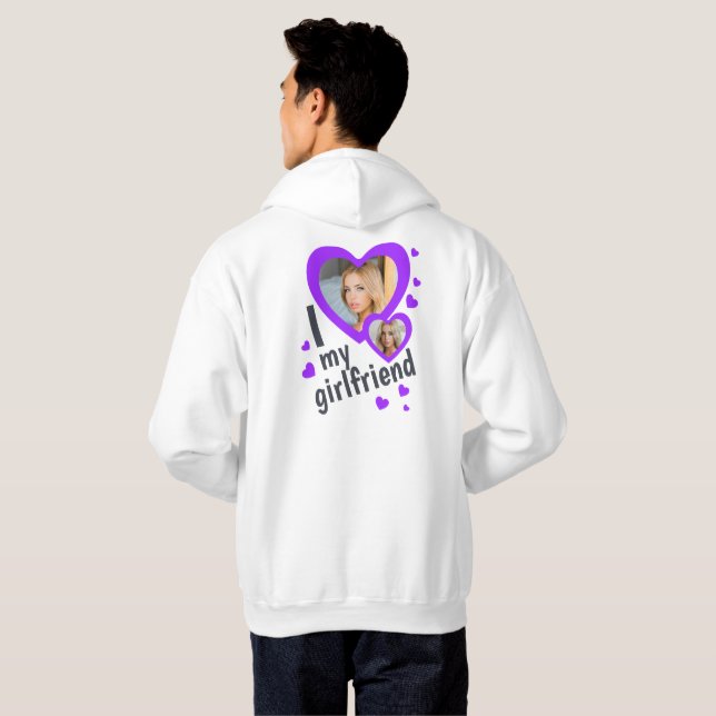 Veste À Capuche J'aime ma Girami violet photo avant et arrière (Dos entier)