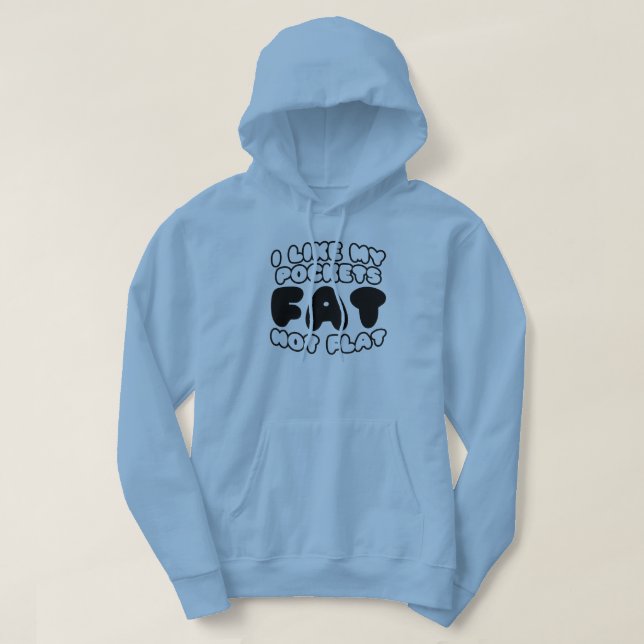 Veste À Capuche J'Aime Mes Poches Gras Pas Plat (Design devant)