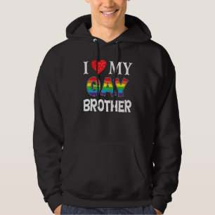 Veste À Capuche J'Aime Mon Frère Gay Lgbt Lesbian Rainbow Fier P