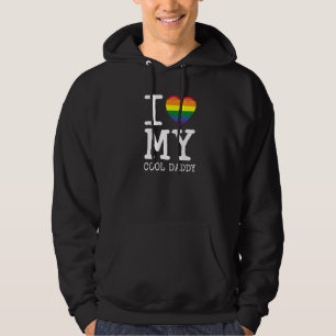 Veste À Capuche J'aime mon père cool LGBTQ Cœur Fils Fille Gay 