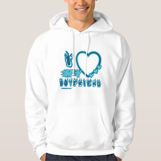 Veste À Capuche J'Aime Mon Petit Amis Personnalisé  (Devant)