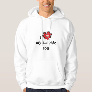 Veste À Capuche J'aime mon sweatshirt à capuchon de fils autiste
