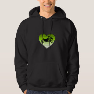 Veste À Capuche J'Aime Mon Vélo De Cargo - Green Retro Heart