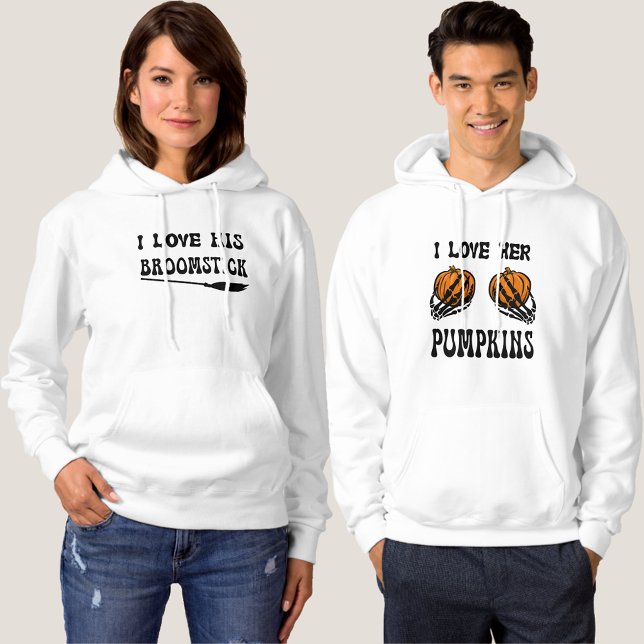 Veste À Capuche J'AIME SES CITROUILLES Drôle Couples Halloween (https://www.zazzle.com/i_love_his_broom_stick_funny_halloween_couples_hoodie-256530368261857678)