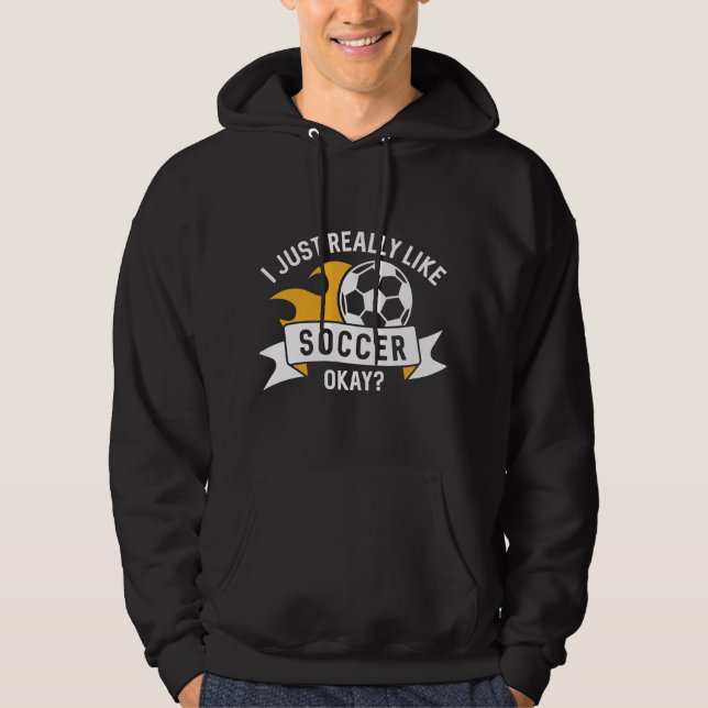 Veste À Capuche J'Aime Vraiment Le Football Ok (Devant)
