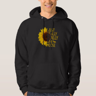 Veste À Capuche J'Aime Vraiment Moose Women Men Deer Elk Sunfl
