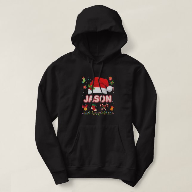 Veste À Capuche Jason Santa Claus Casquette Famille Joyeux Noël No (Design devant)