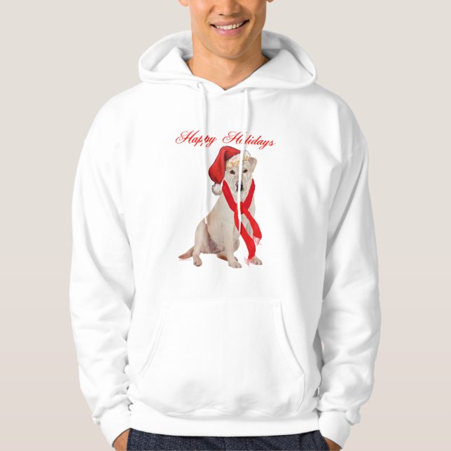 Veste À Capuche Jaune Labrador Retriers Noël (Devant)