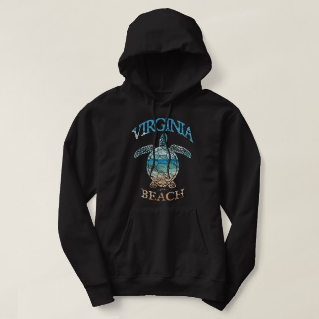 Veste À Capuche JCombs Virginia Beach, VA, Beach in the Sea Turtle (Design devant)