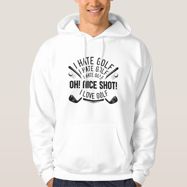 Veste À Capuche Je déteste le golf (Devant)