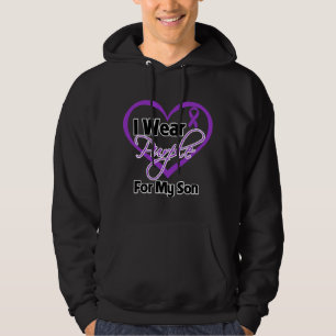 Veste À Capuche Je Porte Le Ruban Du Coeur Violet - Fils