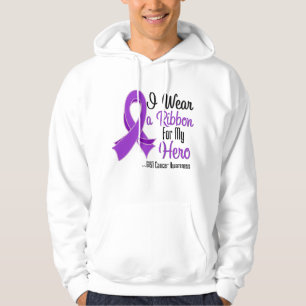 Veste À Capuche Je porte un ruban violet pour mon héros - Cancer G