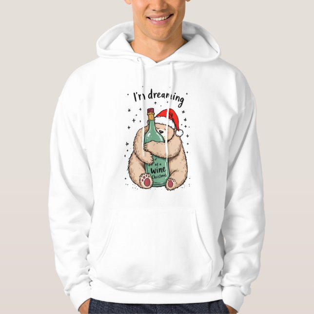 Veste À Capuche Je rêve d'un Noël de vin (Devant)