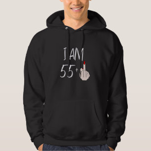 Veste À Capuche Je Suis 55 Plus 1 Doigt Moyen Pour Un 55E Annivers
