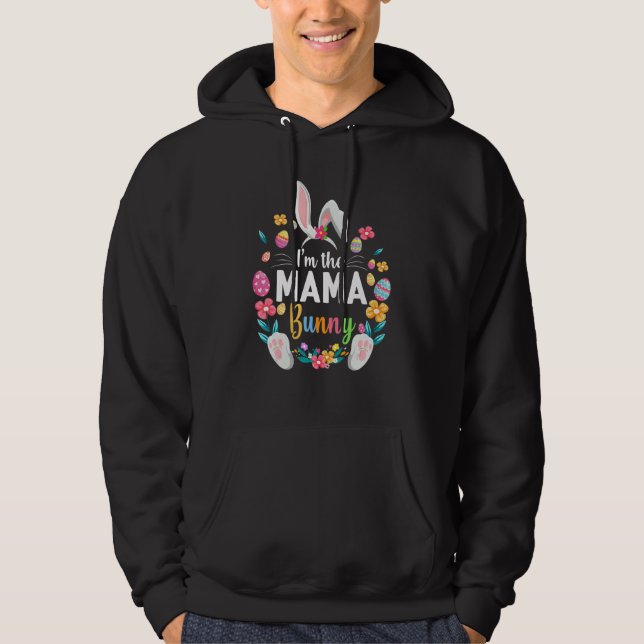 Veste À Capuche Je suis La Mama Bunny Matching Famille Pâques Fête (Devant)