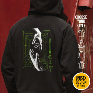 Veste À Capuche Je suis le Chemin Jean 14:6 Grille Cyberpunk Chrét