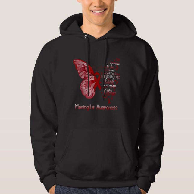Veste À Capuche Je Suis Le Papillon De Sensibilisation À La Méning (Devant)